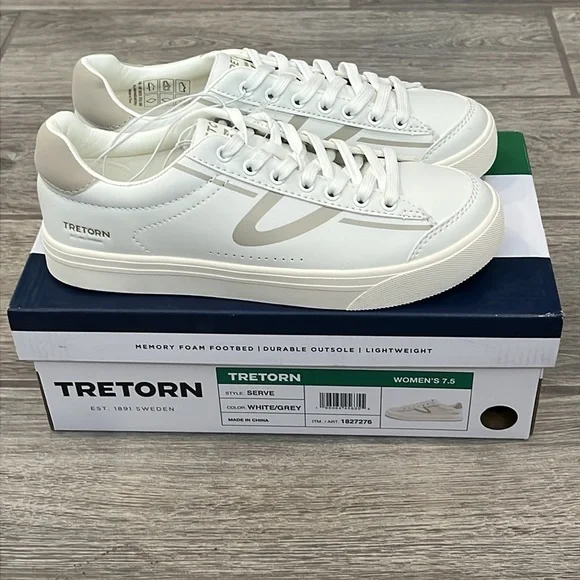 Tretorn Women’s White & Gray Sneakers size 7.5 NEW!! - Picture 9 of 9